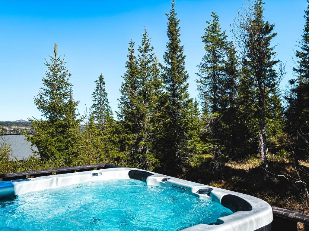 hytte 317 jacuzzi på fjellet 24 personer 9 soverom boblebad sauna badstu spa kurs konferanse møter selskap langbord storkjøkken